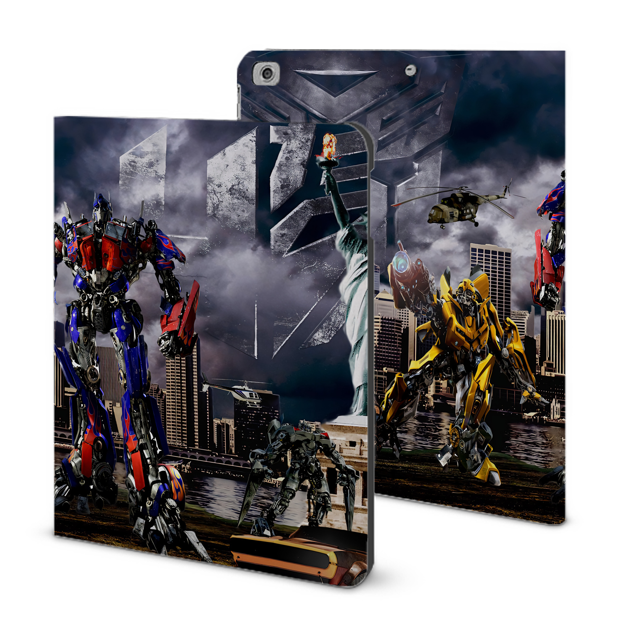 （画像用） Transformers トランスフォーマー IPad ケース ブック型 PUレザー TPU 耐衝撃 軽量 薄型 ペン収納なし 全面保護 IPad 各モデル対応